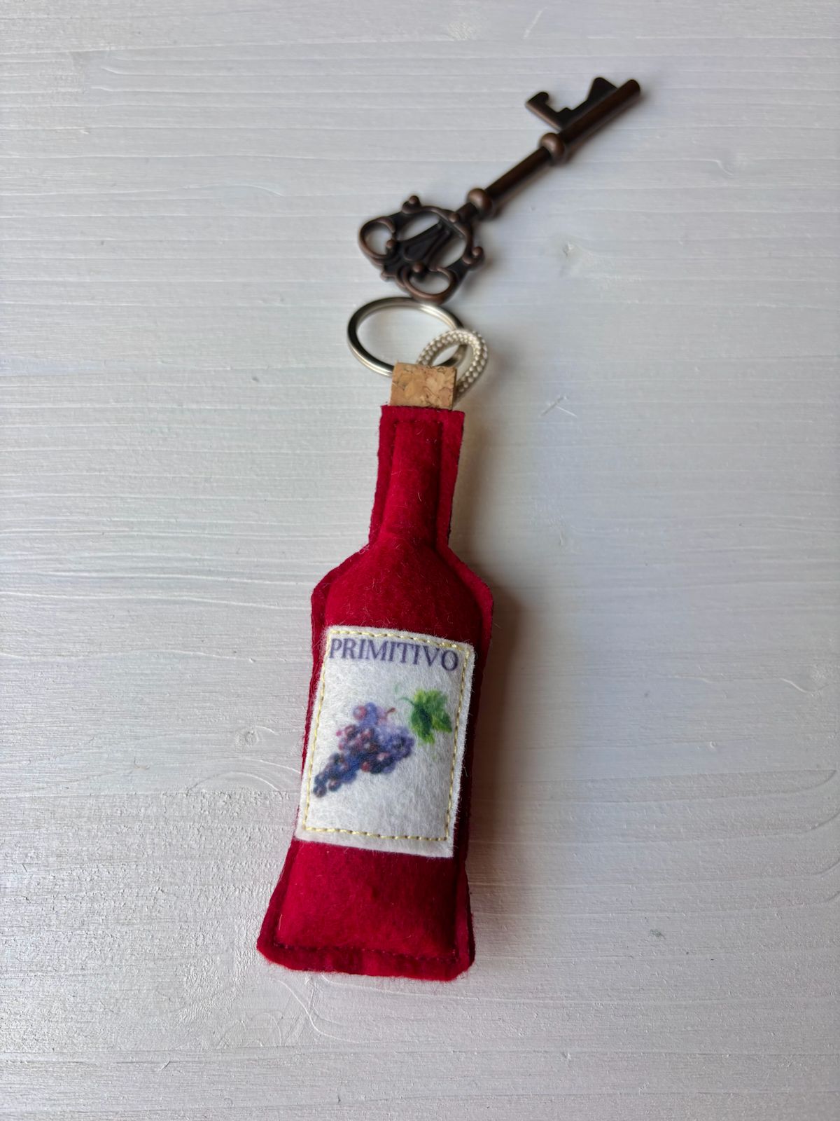 Bottiglia di vino Primitivo Portachiavi in stoffa