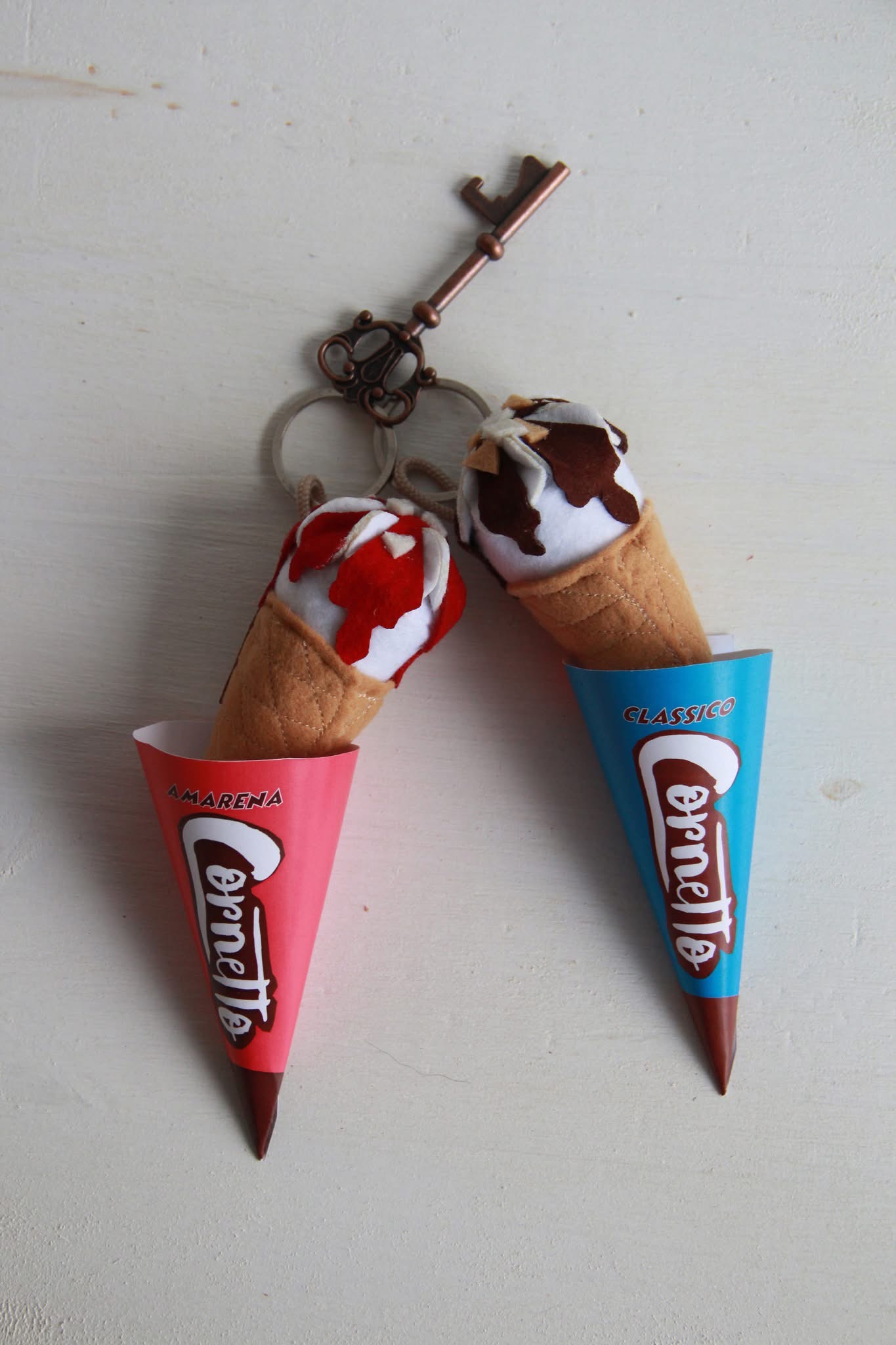 Cornetto Gelato Portachiavi in Stoffa