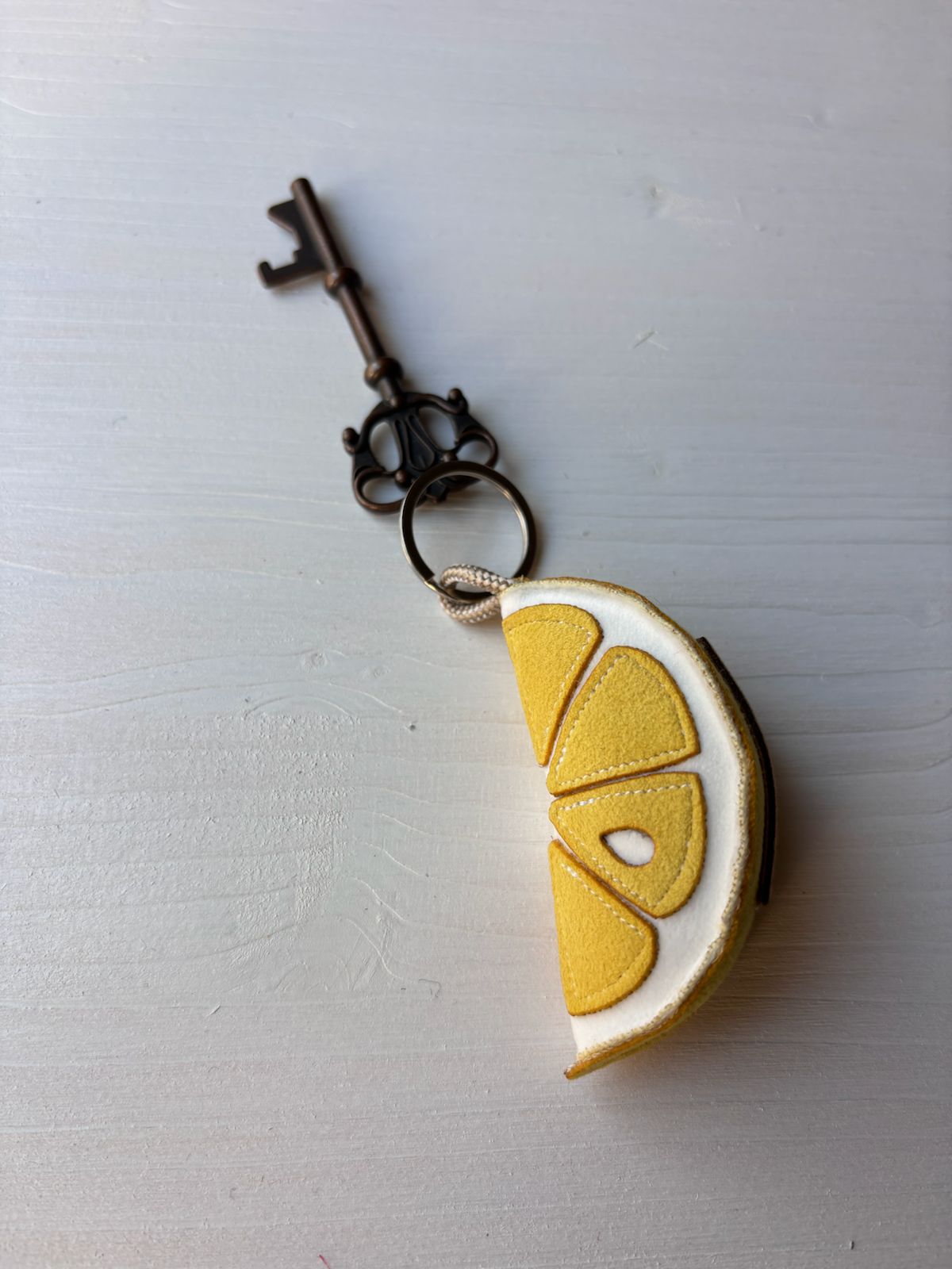 Fetta di limone Portachiavi in stoffa