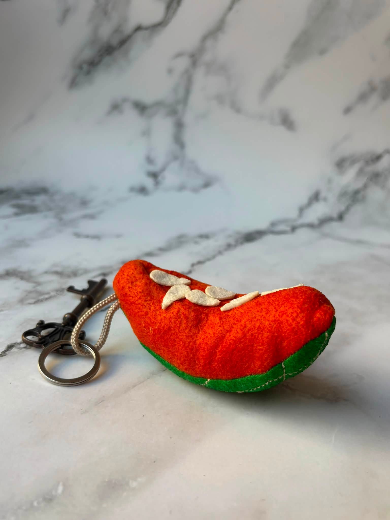Melone retato Portachiavi in stoffa